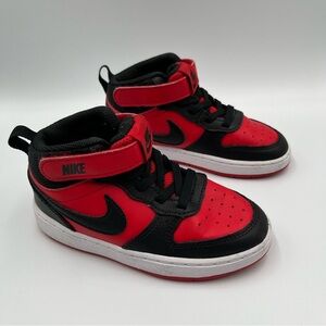 Nike Court Borough Mid 2 Sneaker Black Red High Top Size 9C CD7784-602